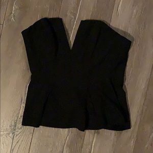 Guess black strapless plunge top